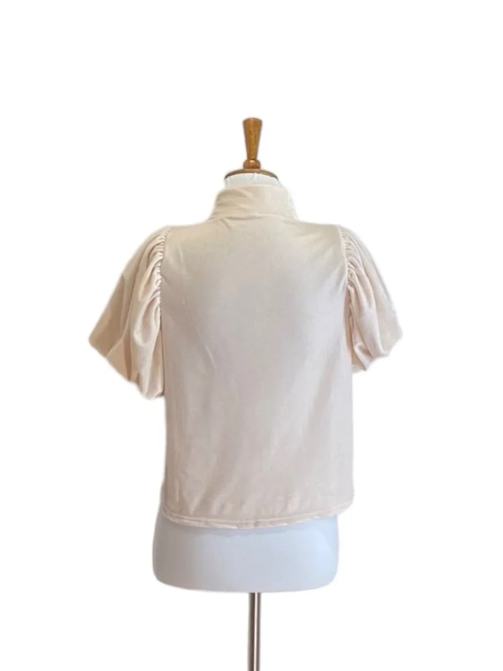 Free People Claudia Blouse Pink Size XS Coquette Romantic Velvet Bohemian Spring